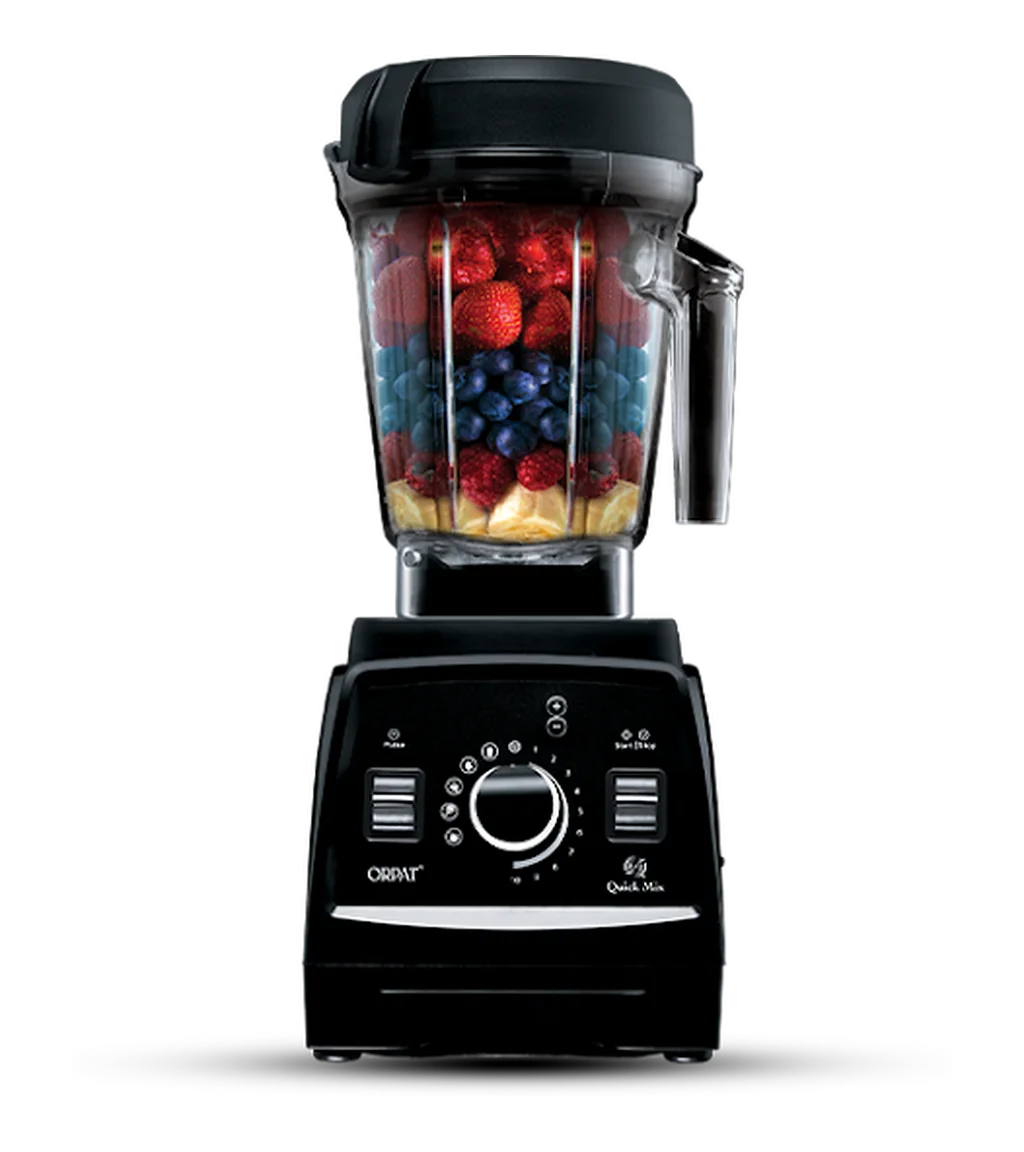 Orpat Quick Mix high-performance cooking blender with a jar of fresh fruit